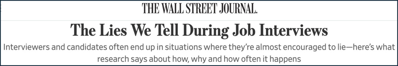 wall street journal the lies we tell during job interviews